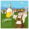 Oktoberfest. Annual traditional beer festival in Germany. Vector illustration