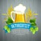 Oktoberfest Background with Beer. Poster template