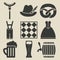 Oktoberfest beer festival icons set