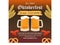 Oktoberfest Beer Festival Poster or Flyer Template Vector Illustration