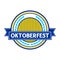 Oktoberfest Blue Circular Badge Symbol Logo Design