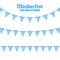 Oktoberfest buntings. Decorations for Oktoberfest. Garland buntings of Bavarian checkered blue flag.