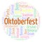 Oktoberfest in a circle shape word cloud.