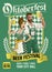 Oktoberfest design poster with couple of Bavarian People enjying the beer