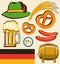 Oktoberfest festival objects for design isolated f