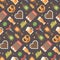 Oktoberfest flat icons pattern