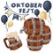 Oktoberfest is a German beer festival in Bovary. The name with a stretch of flags, balloons with large barrels of beer