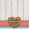 Oktoberfest Gingebread Heart Foliage Cloth Wooden Planks