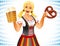 Oktoberfest Girl Salted Soft Pretzel Brezel Beer Glass Germany Holiday