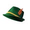 Oktoberfest green hat with autumn leaves.