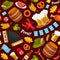 Oktoberfest holiday celebration vector color seamless pattern