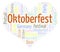 Oktoberfest horizontal in a heart shape word cloud.