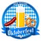 Oktoberfest illustration - beer, pretzel, sausage