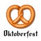 Oktoberfest illustration - pretzel, white background