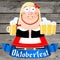 Oktoberfest illustration - waitress holding beers