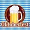 Oktoberfest isolated vector illustration, Glass of beer illustration, willkommen zum