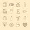Oktoberfest line style icons collection vector design