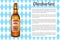 Oktoberfest Poster Craft Beer in Bottle with Cap