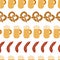 Oktoberfest pretzels beer sausage vector pattern