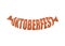 Oktoberfest sausage Lettering logo. Symbol of National Beer Fest