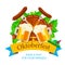 Oktoberfest vector background design. Octoberfest holiday banner