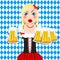 Oktoberfest waitress holding several beers