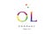 ol o l creative rainbow colors alphabet letter logo icon