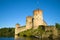 Olavinlinn`s fortress close up in the August evening. Savonlinna, Finland