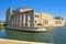 Olbia, Italy - Panoramic view of the Archeological Museum of Olbia - Museo Archeologico - on Gulf of Olbia island at the port area