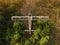 Old abandoned airfield with abandoned planes. Aerial view