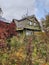 Old abandoned atmospheric house. Remnants of Soviet civilization. Russian life.