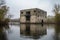 Old abandoned bunker, flooded. Generative AI