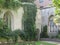 Old abandoned castle building in London, England, UK. London city hidden places. St. Dunstan in the East Church Garden.