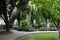 Old abandoned castle building in London, England, UK. London city hidden places. St. Dunstan in the East Church Garden.