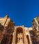 Old abandoned cathedral columns and dome under the sky