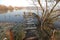 Old abandoned and dangerous landing stage in Lido di Volano Italy.