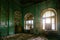 Old abandoned forgotten historical mansion. Former Philipov manor, Moscow region