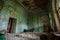 Old abandoned forgotten historical mansion. Former Philipov manor, Moscow region