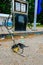 Old abandoned gasoline station along a countryside highway in Ontario, Canada.