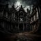 Old and abandoned haunted house - ai generated image