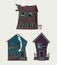 Old abandoned houses! Vector illustration on white background