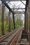 Old abandoned iron railroad bridge