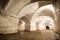 An old abandoned limestone mine corridors