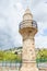 Old abandoned minaret in a public park on Jabotinsky street in the old part of Safed city in northern Israel