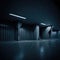 Old Abandoned Parking, Industrial Interior, Concrete With Cracks, Dark, Generative AI