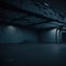 Old Abandoned Parking, Industrial Interior, Concrete With Cracks, Dark, Generative AI