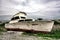 Old Abandoned Pleasure Recreational Boat on Land