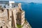 The old abandoned prison in the historic Palazzo d`Avalos on the Terra Murata cliffs, Procida Island, Italy