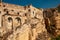 The old abandoned prison in the historic Palazzo d`Avalos on the Terra Murata cliffs, Procida Island, Italy