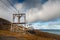 Old, abandoned remains of cableway for transporting coal from mines in Longyearbyen - the most Northern settlement in the world. S